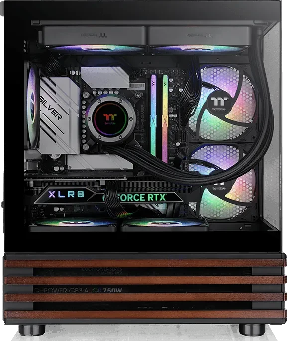 Thermaltake View 170 W ARGB Black, schwarz/braun, Glasfenster
