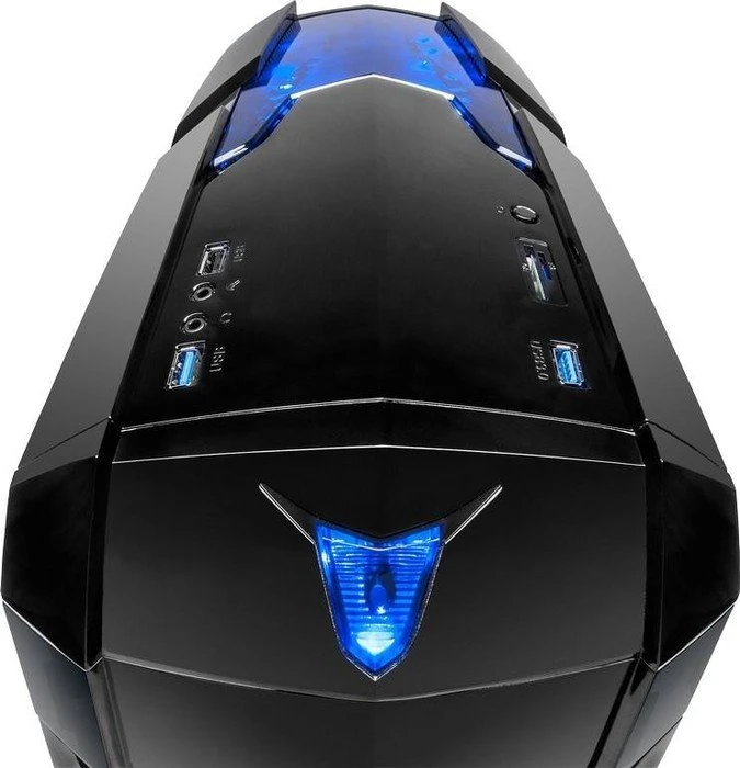 Inter-Tech Q2 Illuminator, Acrylfenster, Lüfter LED blau