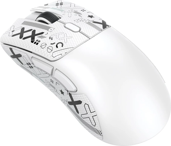 Attack Shark R1 Wireless Gaming Mouse weiß, inkl. Grip Tape, USB/Bluetooth