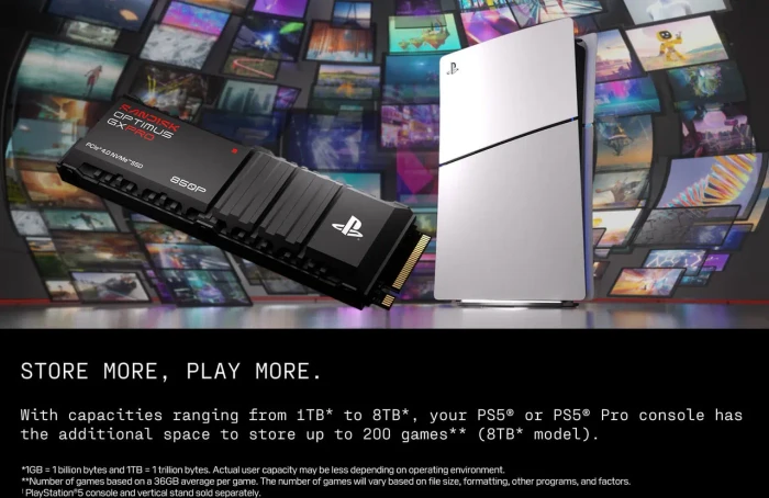 SanDisk Optimus GX PRO 850P for PS5 4TB, M.2 2280 / M-Key / PCIe 4.0 x4, Kühlkörper