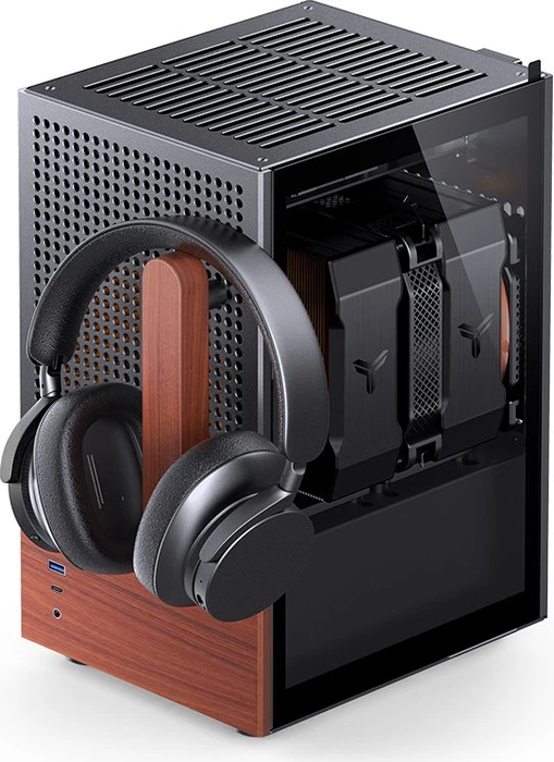 Jonsbo T6 Black, schwarz/braun, Glasfenster, Mini-ITX