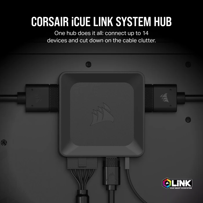 Corsair iCUE LINK System Hub, Licht- und Lüftersteuerung, 14-Kanal