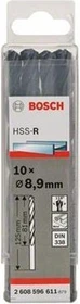 Bosch Professional HSS-R Spiralbohrer, 8.9x81x125mm, 10 Stück