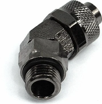 Aquatuning 45° Schlauchanschluss, G1/4" auf 13/10mm, schwarz vernickelt