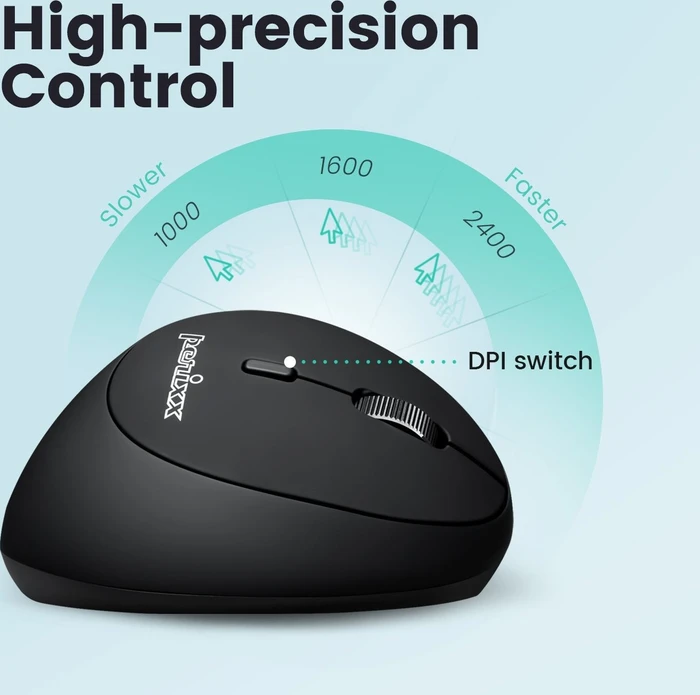 Perixx PERIMICE-819 Wireless Ergonomic Vertical Mouse schwarz, USB/Bluetooth