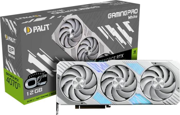 Palit GeForce RTX 4070 Ti GamingPro White OC, 12GB GDDR6X, HDMI, 3x DP