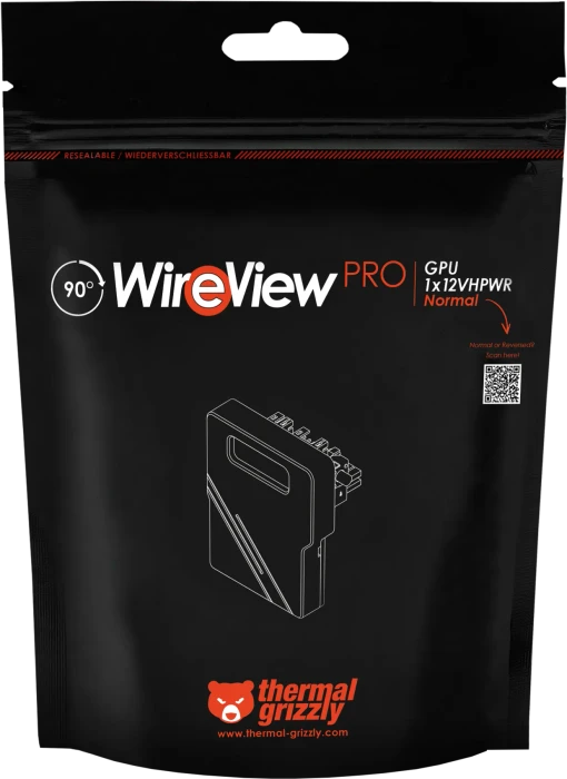 Thermal Grizzly WireView Pro GPU Normal, 90°, 12VHPWR, Sense-Pins an der Oberseite