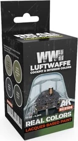 AK-Interactive 2nd Gen Real Colors WWII Luftwaffe Cockpit & Interior Colors Farbset, 4-tlg.
