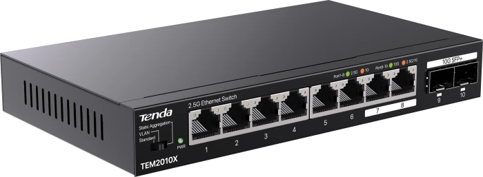 Tenda TEM2000 Desktop 2.5G Switch, 8x RJ-45, 2x SFP+