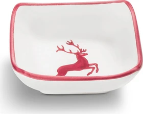 Gmundner Keramik Bordeauxroter Hirsch Schälchen quadratisch 9x9cm