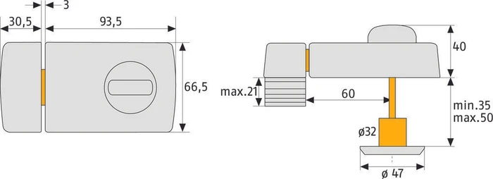 ABUS 2110 silber, Querriegelschloss