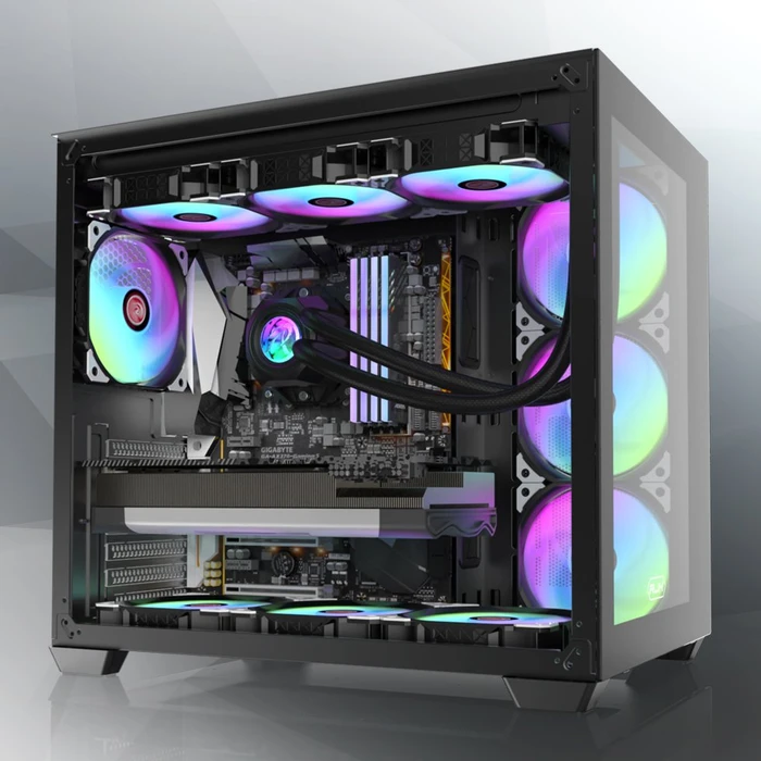 Raijintek Paean C7 TG4 Black, schwarz, Glasfenster