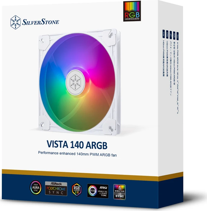 SilverStone Vista 140 ARGB weiß, 140mm