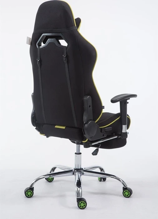 CLP Racing Limit Stoff Gamingstuhl mit Fußstütze, schwarz/grün