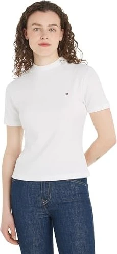Tommy Hilfiger Roundneck Slim Fit T-Shirt kurzarm ecru (Damen)