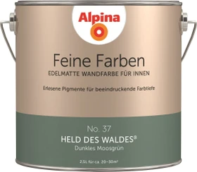Alpina Farben Feine Farben No. 37 Held des Waldes innen dunkles moosgrün edelmatt dunkelgrün, 2.5l