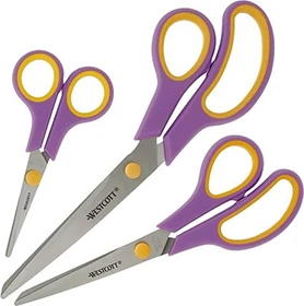 Westcott Easy Grip Universalschere, Rechtshänder, 130mm, violett/gelb