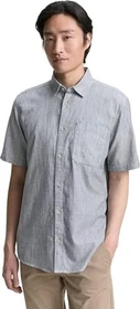 Tom Tailor Regular Fit Baumwolle Hemd kurzarm navy/slub structure (Herren)