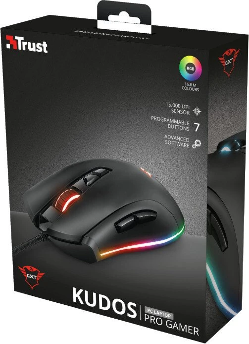 Trust Gaming GXT 900 Kudos RGB Gaming Mouse, schwarz, USB