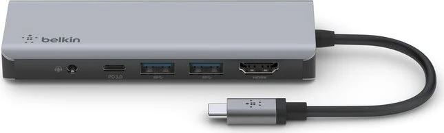 Belkin USB-C 7-in-1 Multiport Hub Adapter, USB-C 3.0 [Stecker]