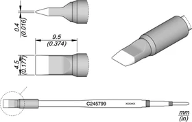 JBC C245799 Dauerlötspitze, Messer, 4.5mm, 1 Stück