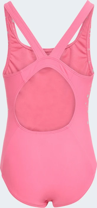 adidas V-förmiges Rückendesign und Glitzer-Details Badeanzug pink fusion (Junior)