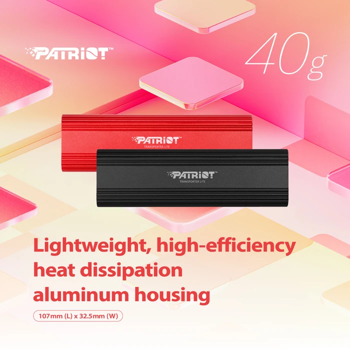Patriot Transporter Lite External Portable SSD, schwarz, 2TB, USB-C 3.1