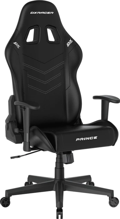 DXRacer Prince Series PF132 Gamingstuhl, schwarz mit weißen Nähten