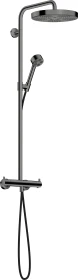 Hansgrohe AXOR One Showerpipe mit Thermostat und Kopfbrause 280 1jet polished black chrome
