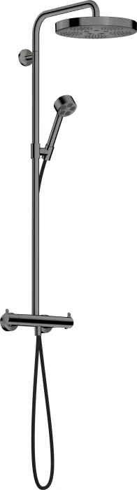 Hansgrohe AXOR One Showerpipe mit Thermostat und Kopfbrause 280 1jet polished black chrome
