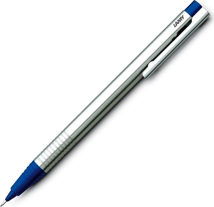 Lamy logo Edelstahl Druckbleistift HB 0.7mm graphit, silber/blau