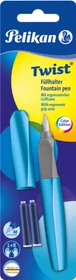 Pelikan Twist frosted blue, rechte Hand/linke Hand, mittel, Blister