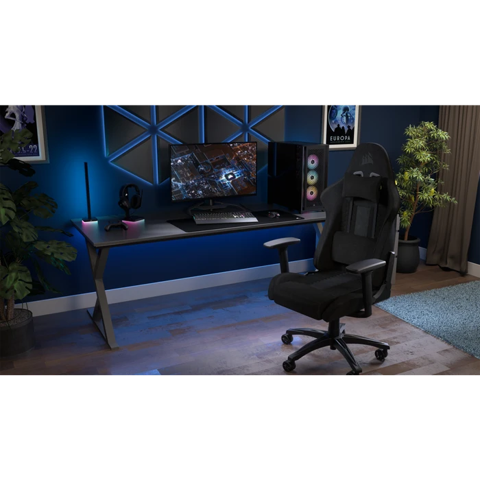 Corsair TC100 Relaxed Soft Fabric Gamingstuhl, schwarz