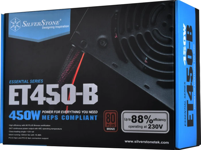 SilverStone Essential Bronze ET450-B 450W, ATX 2.4