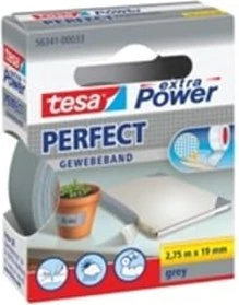 tesa extra Power Perfect grau, Gewebeband, 19mm/2.75m, 1 Stück
