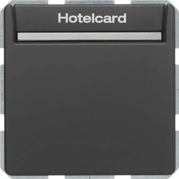 Berker Q.1/Q.3 Relais-Schalter mit Zentralstück für Hotelcard, anthrazit samt