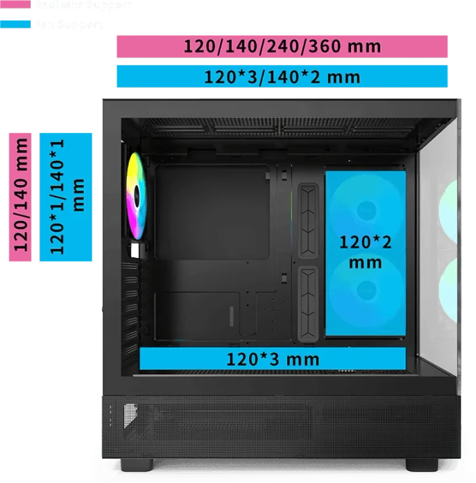 Montech XR, schwarz, Glasfenster
