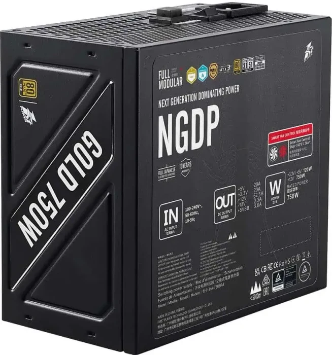 1st Player NGDP Gold schwarz 750W, ATX 3.1