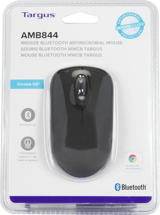 Targus WWCB Works with Chromebook Antimicrobial Mouse schwarz, Bluetooth