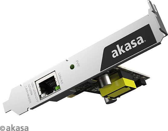 Akasa 2.5G LAN-Adapter, RJ-45, PCIe x1, PoE+