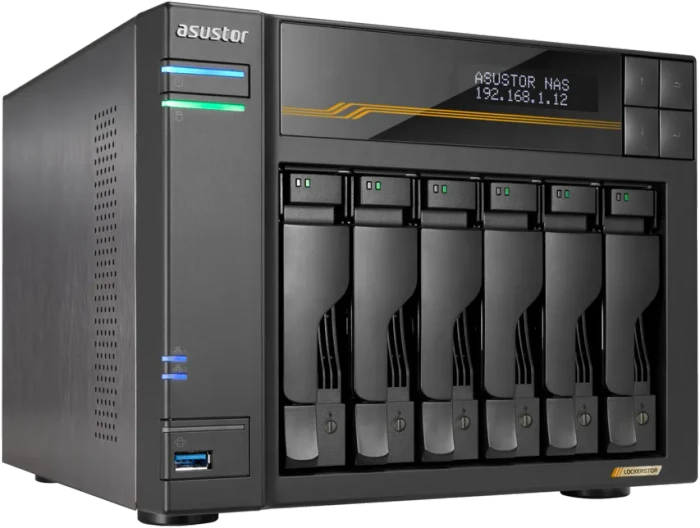 Asustor Lockerstor 6 Gen3 AS6806T 100TB, 16GB RAM ECC, 2x RJ-45 10GBase-T, 2x RJ-45 5GBase-T