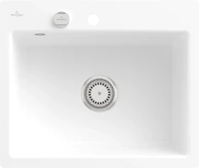 Villeroy & Boch Subway 60 S flat flächenbündig Becken mittig mit Ablauffernbedienung stone white