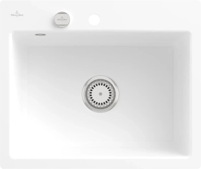 Villeroy & Boch Subway 60 S flat flächenbündig Becken mittig mit Ablauffernbedienung stone white