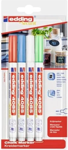 edding 4085 Kreidemarker basic sortiert, 4er-Set