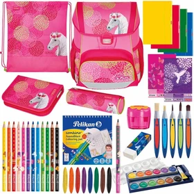 Herlitz Loop Plus Bloomy Horse Schultaschen-Set, 4-tlg.