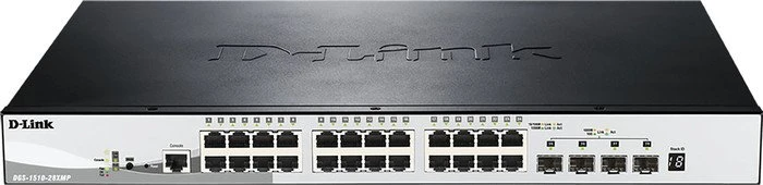D-Link DGS-1510 Rackmount Gigabit Smart Switch, 24x RJ-45, 4x SFP+, 370W PoE+