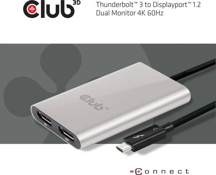 Club 3D Thunderbolt 3 auf 2x DisplayPort 1.2 4K60Hz M/F Adapter