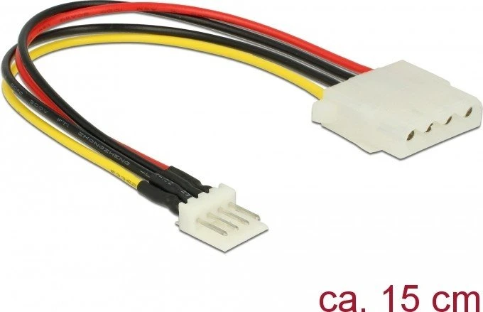 DeLOCK 4-Pin Floppy Stecker auf 4-Pin IDE Molex Buchse, Adapterkabel, 15cm