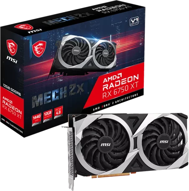 MSI Radeon RX 6750 XT Mech 2X 12G V1, 12GB GDDR6, HDMI, 3x DP