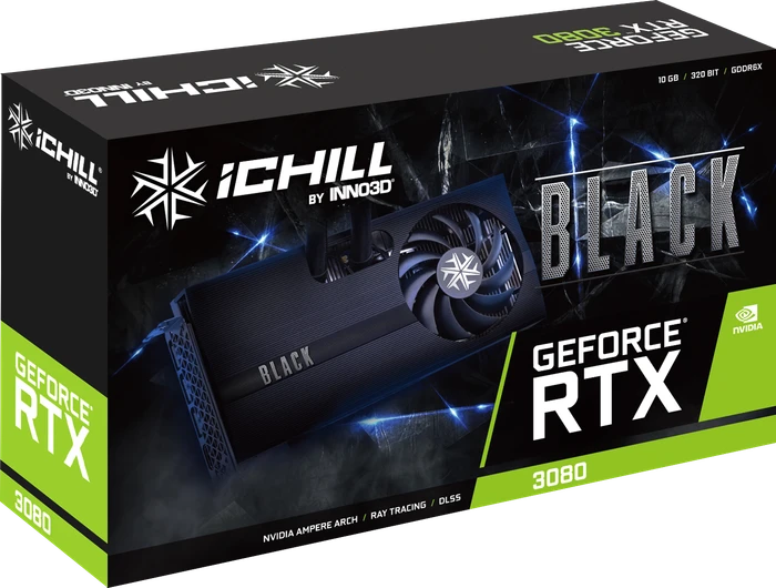 INNO3D GeForce RTX 3080 iCHILL Black LHR, 10GB GDDR6X, HDMI, 3x DP